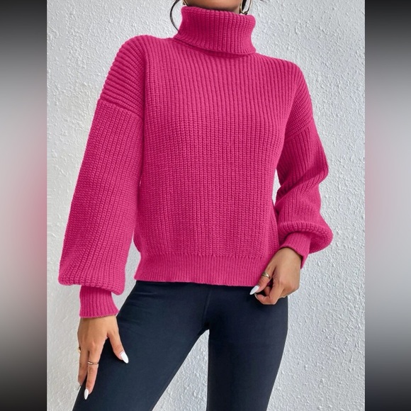 Turtle Neck Knitted Sweater ❤️ - Picture 2 of 4